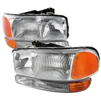 Spec'D Tuning Products - Spec-D 1999-2006 GMC Sierra/Yukon/Yukon XL Factory Style Crystal Headlights w/ Bumper Lights (Chrome Housing/Clear Lens) - Image 1