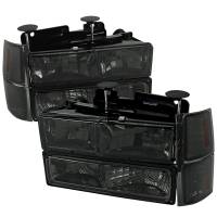Spec'D Tuning Products - Spec-D 1994-1998 Chevrolet Silverado/Tahoe/Suburban/C10 Factory Style Headlights w/ Bumper & Corner Lights (Chrome Housing/Smoke Lens) - Image 1