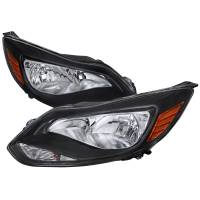 Spec'D Tuning Products - Spec-D 2012-2014 Ford Focus Factory Style Headlights w/ Amber Reflectors (Matte Black Housing/Clear Lens) - Image 1