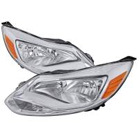 Spec'D Tuning Products - Spec-D 2012-2014 Ford Focus Factory Style Headlights w/ Amber Reflectors (Chrome Housing/Clear Lens) - Image 1