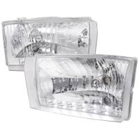 Spec'D Tuning Products - Spec-D 1999-2004 Ford F-250/F-350/F-450/F-550/Excursion Factory Style Headlights w/ SMD LED Light Strip (Chrome Housing/Clear Lens) - Image 1