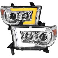Spec'D Tuning Products - Spec-D 2007-2013 Toyota Tundra/ 2008-2017 Sequoia Switchback Sequential LED C-Bar Projector Headlights (Chrome Housing/Clear Lens) - Image 1