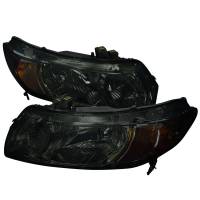 Spec'D Tuning Products - Spec-D 2006-2011 Honda Civic Coupe Factory Style Crystal Headlights (Chrome Housing/Smoke Lens) - Image 1