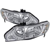 Spec'D Tuning Products - Spec-D 2006-2011 Honda Civic Sedan Crystal Headlights (Chrome Housing/Clear Lens) - Image 1