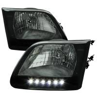 Spec'D Tuning Products - Spec-D 1997-2004 Ford F-150/Expedition Factory Style Headlights w/ SMD LED Light Strip (Chrome Housing/Smoke Lens) - Image 1