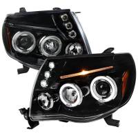 Spec'D Tuning Products - Spec-D 2005-2011 Toyota Tacoma Dual Halo Projector Headlights (Jet Black Housing/Clear Lens) - Image 1