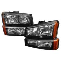 Spec'D Tuning Products - Spec-D 2002-2006 Chevrolet Avalanche/ 2003-2007 Silverado Factory Style Headlights w/ Bumper Lights (Matte Black Housing/Clear Lens) - Image 1