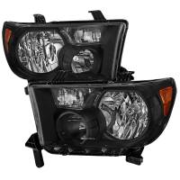 Spec'D Tuning Products - Spec-D 2007-2013 Toyota Tundra/ 2008-2017 Toyota Sequoia Factory Style Headlights w/ Amber Reflectors (Matte Black Housing/Clear Lens) - Image 1