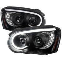 Spec'D Tuning Products - Spec-D 2004-2005 Subaru Impreza WRX/STI Outback Projector Headlights w/ LED Bar (Matte Black Housing/Clear Lens) - Image 1