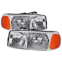 Spec'D Tuning Products - Spec-D 1999-2006 GMC Sierra/Yukonk/Yukon XL Crystal Headlights w/ Amber Reflector (Chrome Housing/Clear Lens) - Image 1