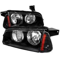 Spec'D Tuning Products - Spec-D 2006-2010 Dodge Charger Factory Style Headlights w/ Corner Lights (Matte Black Housing/Clear Lens) - Image 1