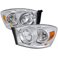 Spec'D Tuning Products - Spec-D 2006-2008 Dodge RAM 1500/ 2006-2009 RAM 2500 3500 Factory Style Crystal Headlights (Chrome Housing/Clear Lens) - Image 1