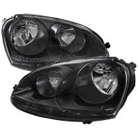 Spec'D Tuning Products - Spec-D 2005-2010 Volkswagen Golf Mk5 /Jetta/Rabbit Factory Style Headlights w/ P21W Turn Signal Bulbs (Matte Black Housing/Clear Lens) - Image 1
