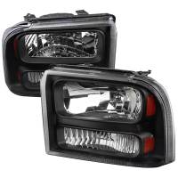 Spec'D Tuning Products - Spec-D 2005-2007 Ford F-250/F-350/F-450/F-550/Excursion Crystal Headlights (Matte Black Housing/Clear Lens) - Image 1