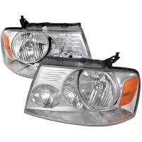 Spec'D Tuning Products - Spec-D 2004-2008 Ford F-150/ 2006-2008 Lincoln Mark LT Replacement Crystal Headlights w/ Amber Reflector (Chrome Housing/Clear Lens) - Image 1