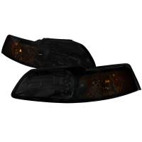 Spec'D Tuning Products - Spec-D 1999-2004 Ford Mustang Factory Style Headlights w/ Amber Reflectors (Chrome Housing/Smoke Lens) - Image 1