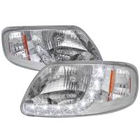 Spec'D Tuning Products - Spec-D 1997-2004 Ford F-150/Expedition Factory Style Crystal Headlights w/ SMD LED Light Strip (Chrome Housing/Clear Lens) - Image 1