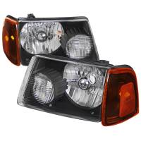 Spec'D Tuning Products - Spec-D 2001-2011 Ford Ranger Factory Style Headlights w/ Amber Lens Corner Signal Lights (Matte Black Housing/Clear Lens) - Image 1