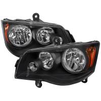 Spec'D Tuning Products - Spec-D 2008-2018 Dodge Grand Caravan Chrysler Town & Country Factory Style Headlights (Matte Black Housing/Clear Lens) - Image 1