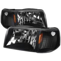 Spec'D Tuning Products - Spec-D 1993-1997 Ford Ranger Factory Style Headlights w/ Corner Lights & Amber Reflector (Matte Black Housing/Clear Lens) - Image 1