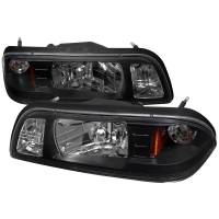 Spec'D Tuning Products - Spec-D 1987-1993 Ford Mustang Factory Style Crystal Headlights (Matte Black Housing/Clear Lens) - Image 1