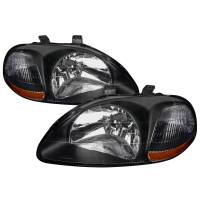 Spec'D Tuning Products - Spec-D 1996-1998 Honda Civic Factory Style Crystal Headlights (Matte Black Housing/Clear Lens) - Image 1