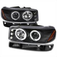 Spec'D Tuning Products - Spec-D 1999-2006 GMC Sierra/Yukon XL/SLT Dual Halo Projector Headlights & Bumper Lights (Matte Black Housing/Clear Lens) - Image 1