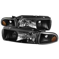 Spec'D Tuning Products - Spec-D 1991-1996 Chevrolet Caprice / 1994-1996 Impala Factory Style Crystal Headlights w/ Corner Signal Lights (Matte Black Housing/Clear Lens) - Image 1