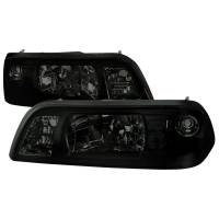 Spec'D Tuning Products - Spec-D 1987-1993 Ford Mustang Crystal Headlights (Chrome Housing/Smoke Lens) - Image 1