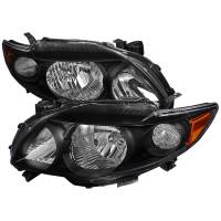 Spec'D Tuning Products - Spec-D 2009-2010 Toyota Corolla Factory Style Crystal Headlights w/ Amber Reflector (Matte Black Housing/Clear Lens) - Image 1