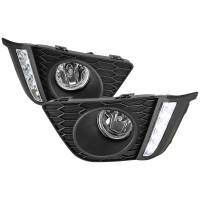 Spec'D Tuning Products - Spec-D 2015-2017 Honda Fit 12V/55W H11 Fog Lights w/ LED Light Strip (Chrome Housing/Clear Lens) - Image 1