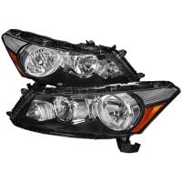 Spec'D Tuning Products - Spec-D 2008-2012 Honda Accord Sedan Factory Style Crystal Headlights w/ Amber Reflector (Matte Black Housing/Clear Lens) - Image 1