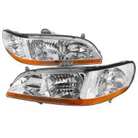 Spec'D Tuning Products - Spec-D 1998-2002 Honda Accord Factory Style Crystal Headlights w/ Amber Reflector (Chrome Housing/Clear Lens) - Image 1