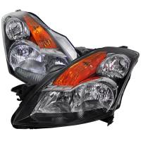 Spec'D Tuning Products - Spec-D 2007-2009 Nissan Altima Sedan Crystal Headlights w/ Amber Reflector (Matte Black Housing/Clear Lens) - Image 1