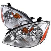 Spec'D Tuning Products - Spec-D 2002-2004 Nissan Altima Crystal Headlights w/ Amber Reflector (Chrome Housing/Clear Lens) - Image 1