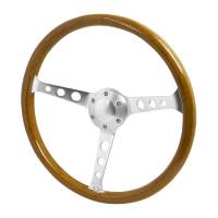 Spec'D Tuning Products - Spec-D 370mm Wood Grain Style 2" Deep Dish Aluminum 3-Spoke Wooden/Plastic Steering Wheel - Image 1
