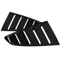 Spec'D Tuning Products - Spec-D 2015-2018 Ford Mustang Black ABS Quarter Window Louvers - Image 1
