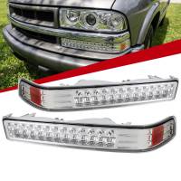 Spec'D Tuning Products - Spec-D 1998-2004 Chevrolet S10/ GMC Sonoma LED Bumper Lights (Chrome Housing/Clear Lens) - Image 1