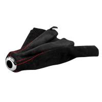 Spec'D Tuning Products - Spec-D 1992-2001 Honda Civic/Del Sol Acura Integra Black Suede JDM Manual Shift Boot w/ Red Stitching - Image 1