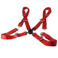 Spec'D Tuning Products - Spec-D Universal Red 4 Point Quick Release Camlock Racing Seat Belt Safety Harness - Image 1