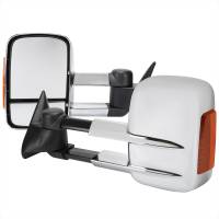 Spec'D Tuning Products - Spec-D 1988-2002 Chevrolet C/K C3500/Tahoe GMC Yukon/Suburban Chrome Manual Adjustable & Extendable Towing Mirrors w/ LED Amber Smoke Turn Signal Lights - Image 1