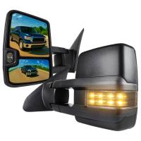 Spec'D Tuning Products - Spec-D 2007-2017 Toyota Tundra/ 2008-2017 Sequoia Power Heated BSM Manual Extendable Towing Mirrors w/ Smoke Lens LED Turn Signal & Clearance Lights - Image 1
