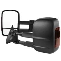 Spec'D Tuning Products - Spec-D 1988-2002 Chevrolet C/K C3500/Tahoe GMC Yukon/Suburban Manual Adjustable & Extendable Towing Mirrors w/ LED Amber Lens Turn Signal Lights - Image 1