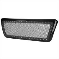 Spec'D Tuning Products - Spec-D 2004-2008 Ford F-150/Lincoln Mark LT Black ABS Rivet Style Grille w/ Stainless Steel Mesh - Image 1