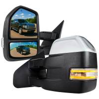 Spec'D Tuning Products - Spec-D 2007-2014 Ford F-150 Chrome Power Adjustable, Heated, & Manual Extendable Towing Mirrors w/ Clear Lens LED Turn Signal & Puddle Lights - Image 1