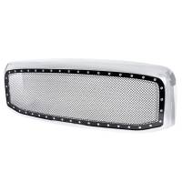 Spec'D Tuning Products - Spec-D 2006-2008 Dodge RAM Chrome ABS Rivet Style Grille w/ Stainless Steel Mesh - Image 1