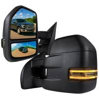 Spec'D Tuning Products - Spec-D 2015-2019 Ford F-150 Power Adjustable, Heated, & Manual Extendable 8-Pin/22-Pin Towing Mirrors w/ Smoke Lens LED Turn Signal, Clearance, & Puddle Lights - Image 1