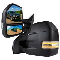 Spec'D Tuning Products - Spec-D 2015-2019 Ford F-150 Power Adjustable, Heated, & Manual Extendable Towing Mirrors w/ Clear Lens LED Turn Signal, Clearance, Puddle, & Auxiliary Lights - Image 1