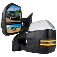 Spec'D Tuning Products - Spec-D 2015-2019 Ford F-150 Power Adjustable, Heated, & Manual Extendable Towing Mirrors w/ Smoke Lens LED Turn Signal, Clearance, Puddle, & Auxiliary Lights - Image 1