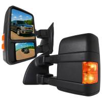 Spec'D Tuning Products - Spec-D 2003-2015 Ford F-250/F-350/F-450/F-550 Manual Adjustable & Extendable Towing Mirrors w/ Amber Lens Turn Signal Lights - Image 1